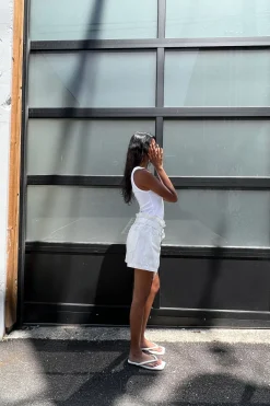 ECRU JEAN PAPERBAG SHORT