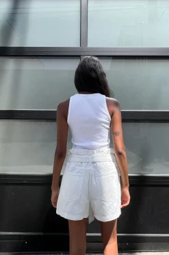 ECRU JEAN PAPERBAG SHORT
