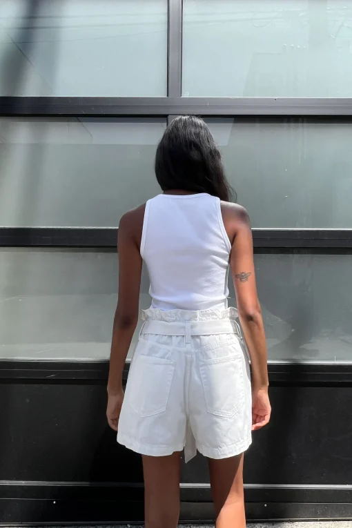 ECRU JEAN PAPERBAG SHORT