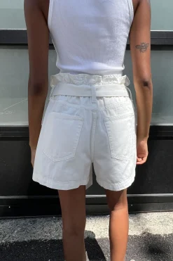 ECRU JEAN PAPERBAG SHORT