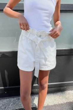 ECRU JEAN PAPERBAG SHORT
