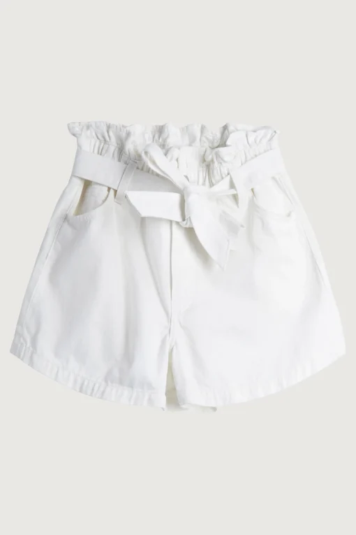 ECRU JEAN PAPERBAG SHORT