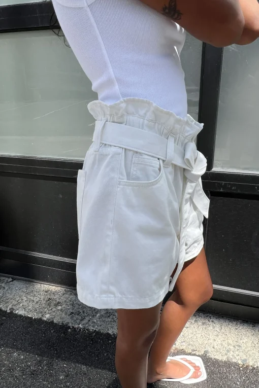 ECRU JEAN PAPERBAG SHORT
