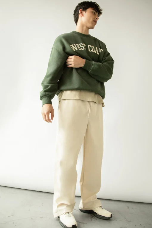 ELASTIC WAIST NYLON PANT