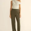 ELASTIC WAIST TAPERED PANT