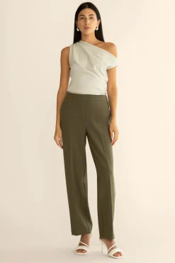 ELASTIC WAIST TAPERED PANT
