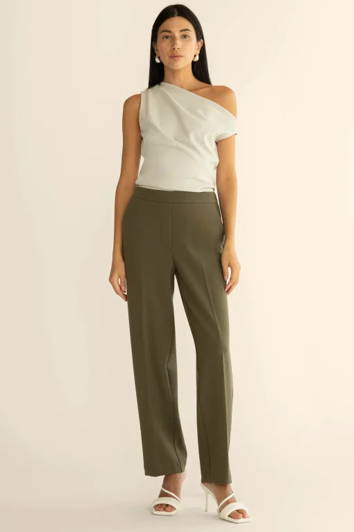 ELASTIC WAIST TAPERED PANT