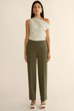 ELASTIC WAIST TAPERED PANT