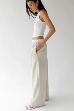 EXPOSED ELASTIC WAISTBAND DRESS PANT