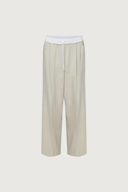 EXPOSED ELASTIC WAISTBAND DRESS PANT