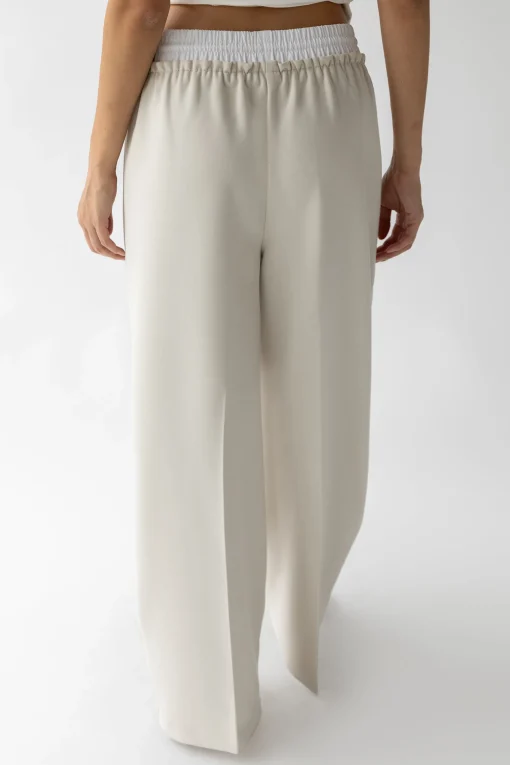 EXPOSED ELASTIC WAISTBAND DRESS PANT