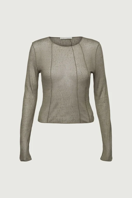 EXPOSED SEAM LONG SLEEVE TOP
