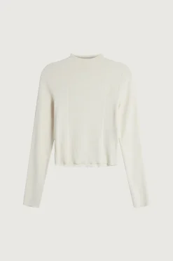 EXPOSED SEAM MOCKNECK TOP