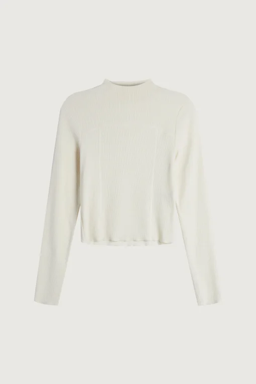 EXPOSED SEAM MOCKNECK TOP