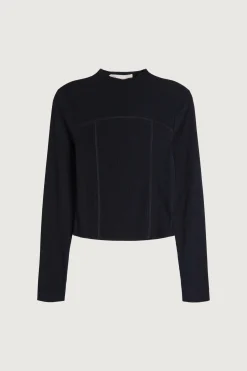 EXPOSED SEAM MOCKNECK TOP