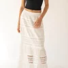 EYELET MAXI SKIRT