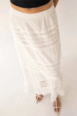 EYELET MAXI SKIRT