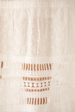 EYELET MAXI SKIRT