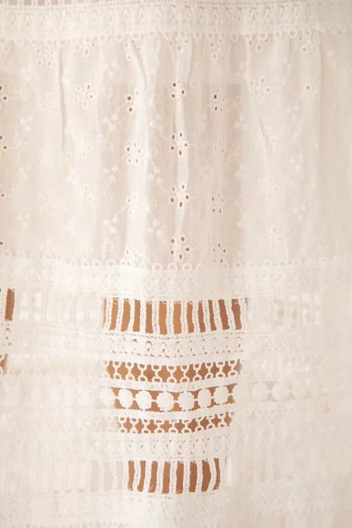 EYELET MAXI SKIRT
