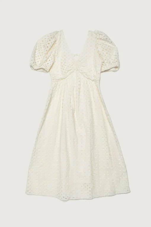 EYELET MIDI DRESS