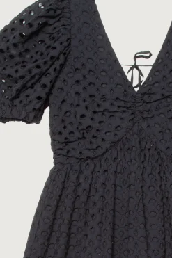 EYELET MIDI DRESS