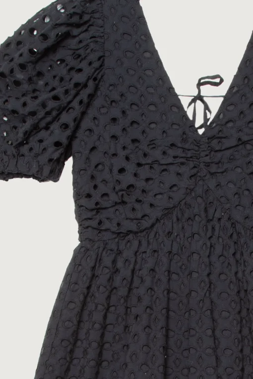 EYELET MIDI DRESS