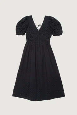 EYELET MIDI DRESS