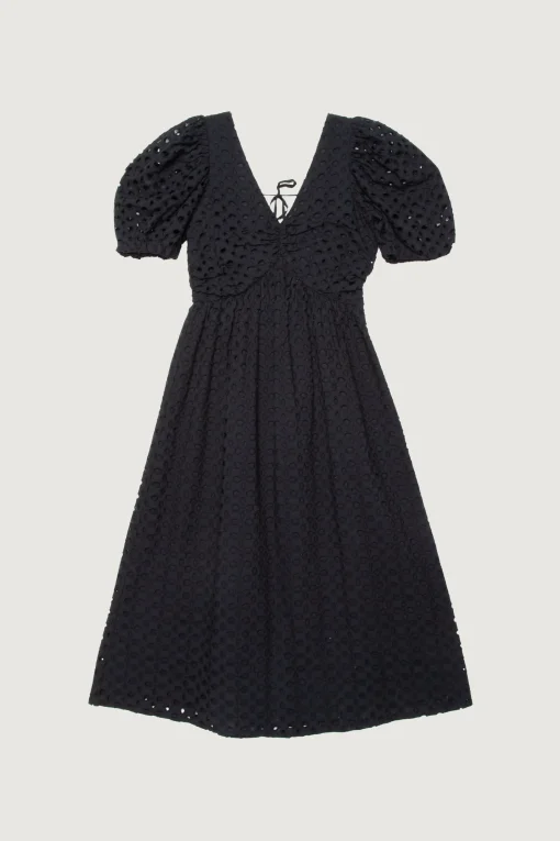 EYELET MIDI DRESS