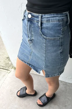 FITTED JEAN MINI JEAN SKIRT