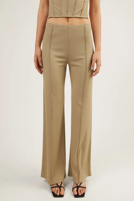 FLARED PANT WITH STITCH DETAILS