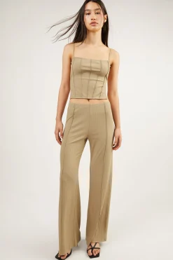 FLARED PANT WITH STITCH DETAILS