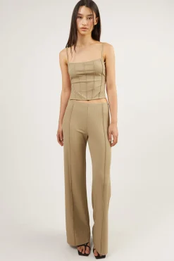 FLARED PANT WITH STITCH DETAILS