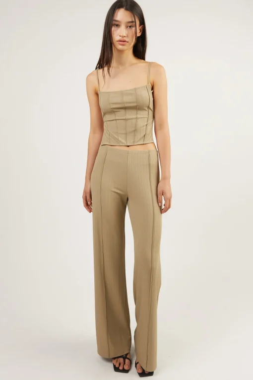 FLARED PANT WITH STITCH DETAILS