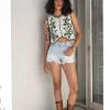 FLORAL EMBROIDERED SWEATER VEST