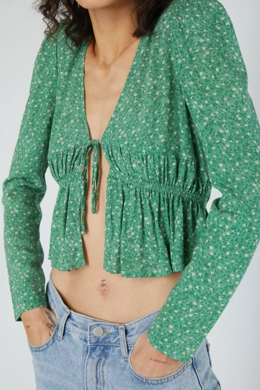 FLORAL V-NECK BLOUSE