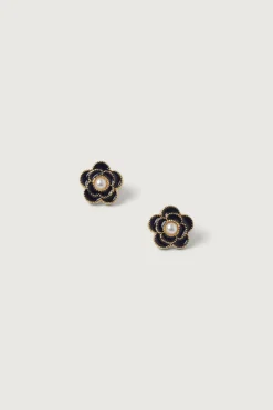 FLOWER EARRING WITH PEARL