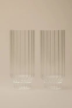 FLUTED COOLER GLASSES, SET OF 2
