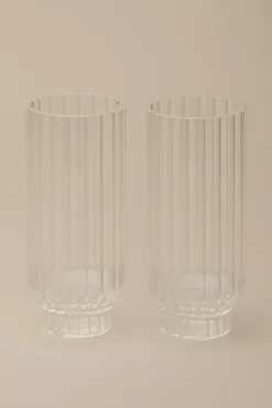 FLUTED COOLER GLASSES, SET OF 2