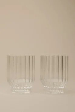 FLUTED TUMBLER GLASSES, SET OF 2