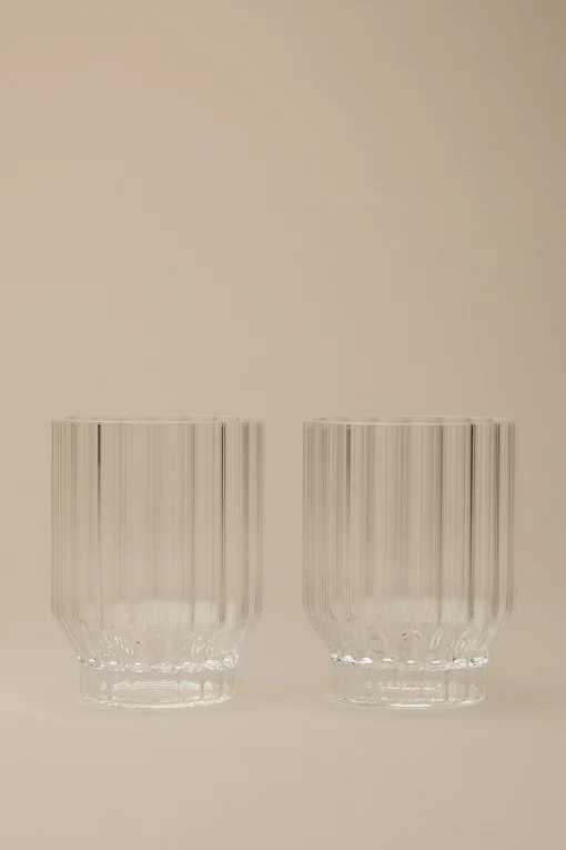 FLUTED TUMBLER GLASSES, SET OF 2