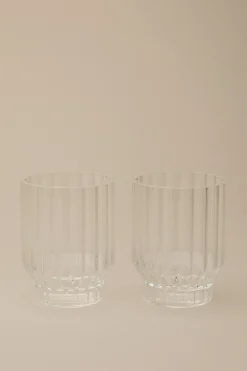 FLUTED TUMBLER GLASSES, SET OF 2