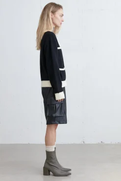 FUZZY COLOUR BLOCK CARDIGAN