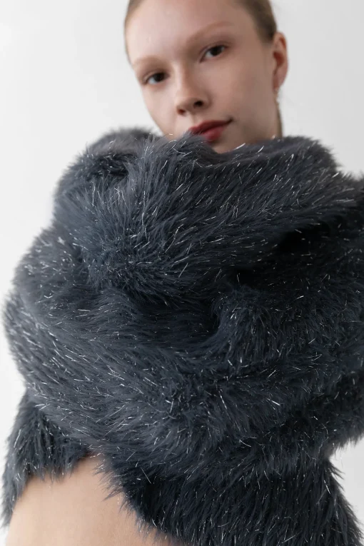 FUZZY METALLIC TINSEL SWEATER
