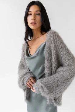 FUZZY OPEN FRONT CARDIGAN