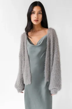 FUZZY OPEN FRONT CARDIGAN