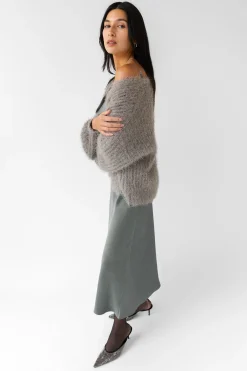 FUZZY OPEN FRONT CARDIGAN