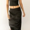 GATHERED DETAIL COLUMN MAXI SKIRT