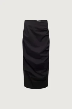 GATHERED DETAIL COLUMN MAXI SKIRT