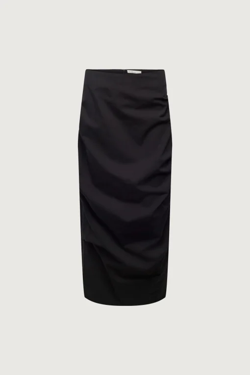 GATHERED DETAIL COLUMN MAXI SKIRT