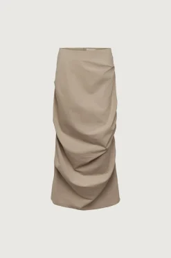 GATHERED DETAIL COLUMN MAXI SKIRT